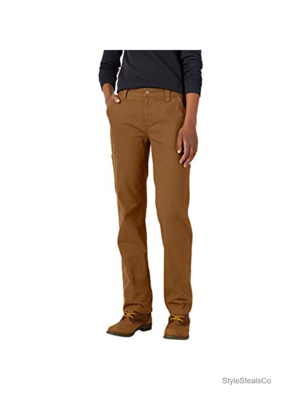 Relaxed Straight Carpenter Duck Pants Multi-Use Pockets Stretch Work